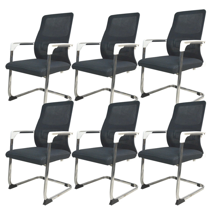 22"W Contemporary Desk Chair Breathable AirGrid Fixed Arms Office Chair Black 6 Piece Set Clearhalo 'furn' 'furn_office_chair' 'Furniture' 'Office Chairs' 'Office Furniture' 'office_chair' 6201119