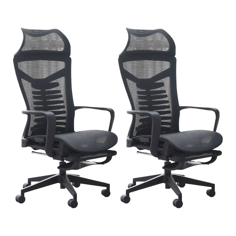 Modern Mesh Desk Chair Black High-Back Office Chair with Wheels Black 2 Piece Set Clearhalo 'furn' 'furn_office_chair' 'Furniture' 'Office Chairs' 'Office Furniture' 'office_chair' 6201123