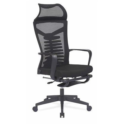 Modern Mesh Desk Chair Black High-Back Office Chair with Wheels Matte Black 1 Piece Clearhalo 'furn' 'furn_office_chair' 'Furniture' 'Office Chairs' 'Office Furniture' 'office_chair' 6201131