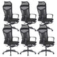 Modern Mesh Desk Chair Black High-Back Office Chair with Wheels Matte Black 6 Piece Set Clearhalo 'furn' 'furn_office_chair' 'Furniture' 'Office Chairs' 'Office Furniture' 'office_chair' 6201136