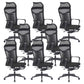 Modern Mesh Desk Chair Black High-Back Office Chair with Wheels Matte Black 8 Piece Set Clearhalo 'furn' 'furn_office_chair' 'Furniture' 'Office Chairs' 'Office Furniture' 'office_chair' 6201137