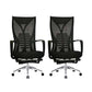 Modern Mesh Desk Chair Black High-Back Office Chair with Wheels Textured Black 2 Piece Set Clearhalo 'furn' 'furn_office_chair' 'Furniture' 'Office Chairs' 'Office Furniture' 'office_chair' 6201139