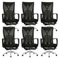 Modern Mesh Desk Chair Black High-Back Office Chair with Wheels Textured Black 6 Piece Set Clearhalo 'furn' 'furn_office_chair' 'Furniture' 'Office Chairs' 'Office Furniture' 'office_chair' 6201141
