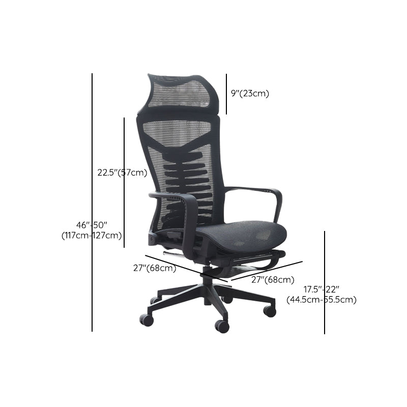 Modern Mesh Desk Chair Black High-Back Office Chair with Wheels Clearhalo 'furn' 'furn_office_chair' 'Furniture' 'Office Chairs' 'Office Furniture' 'office_chair' 6201143