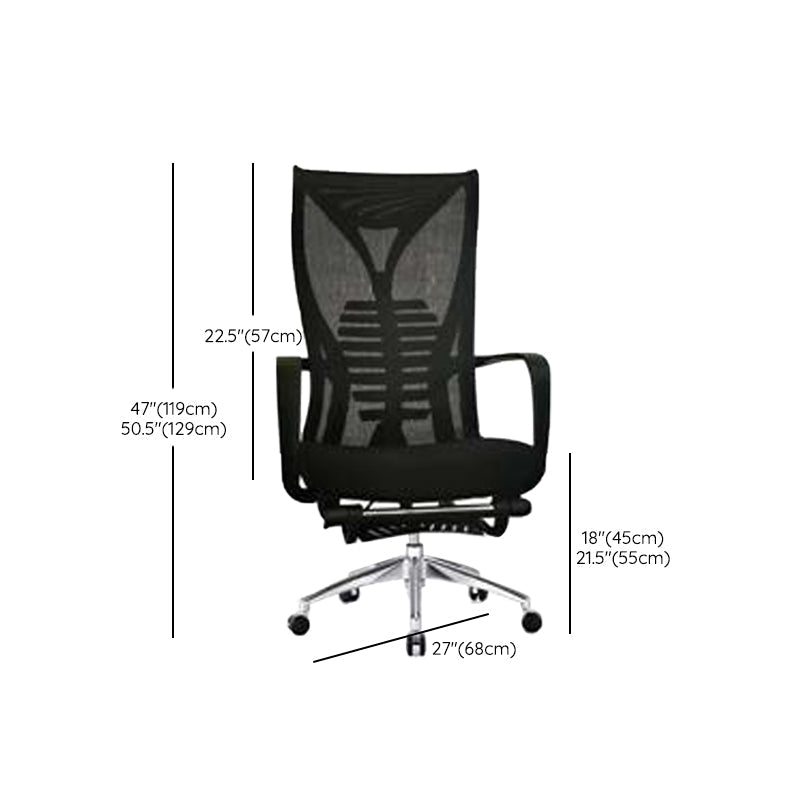 Modern Mesh Desk Chair Black High-Back Office Chair with Wheels Clearhalo 'furn' 'furn_office_chair' 'Furniture' 'Office Chairs' 'Office Furniture' 'office_chair' 6201145