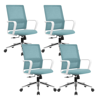 Silla de escritorio contemporánea de 25 "de ancho silla de oficina de armas fijas con aire libre transpirable