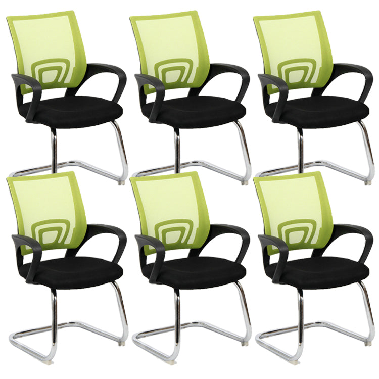 Sedia da scrivania contemporanea da 19 "sedia a braccia fissa nera.