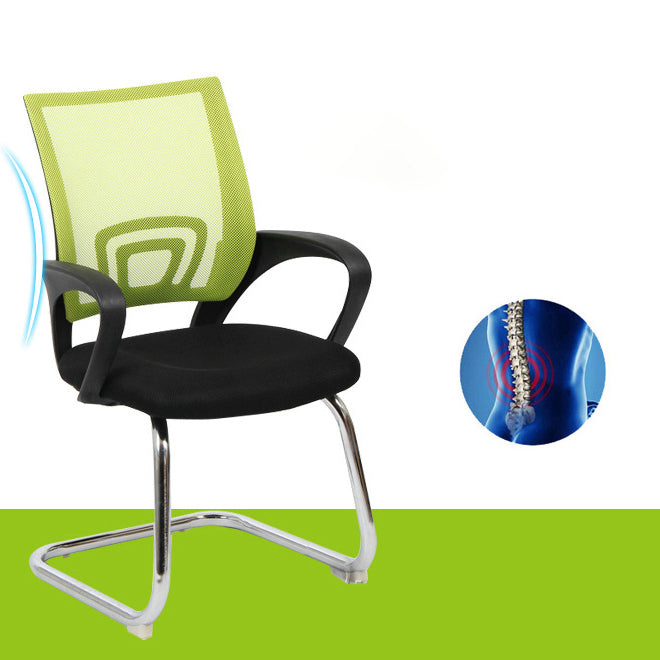 Sedia da scrivania contemporanea da 19 "sedia a braccia fissa nera.