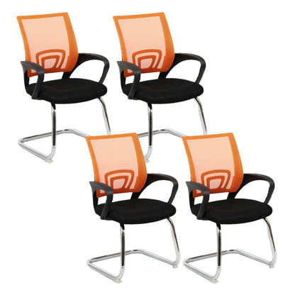 Sedia da scrivania contemporanea da 19 "sedia a braccia fissa nera.