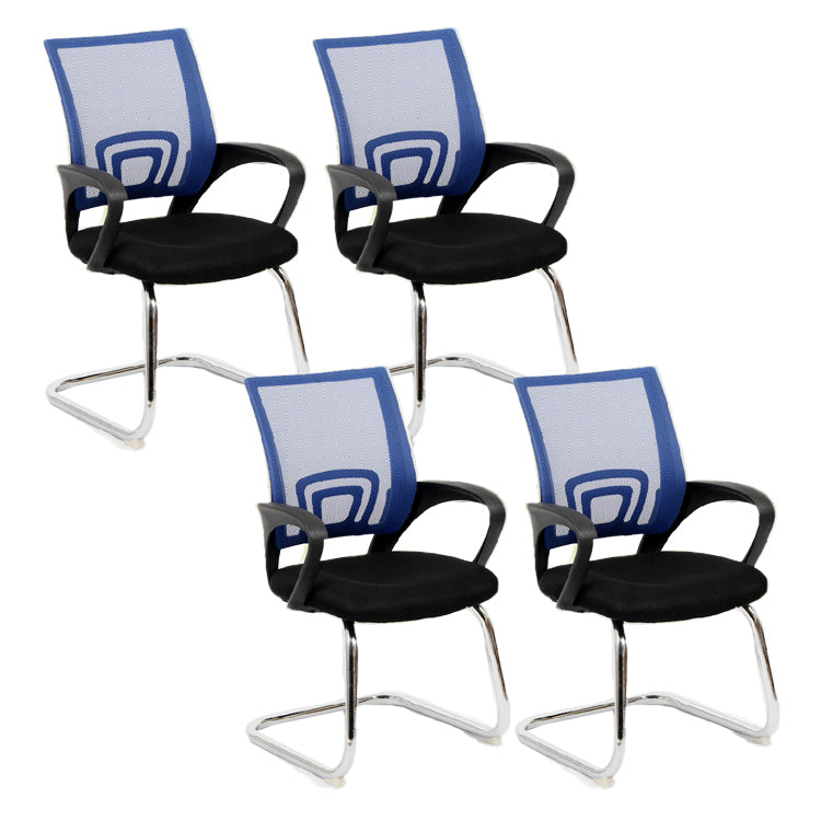 Sedia da scrivania contemporanea da 19 "sedia a braccia fissa nera.