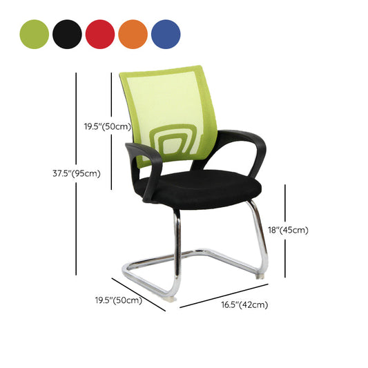 Sedia da scrivania contemporanea da 19 "sedia a braccia fissa nera.