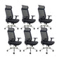 Modern Desk Chair Mesh Computer Chair Adjustable Chair with Wheels Black 6 Piece Set Metal Clearhalo 'furn' 'furn_office_chair' 'Furniture' 'Office Chairs' 'Office Furniture' 'office_chair' 6201224