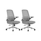 Flip-Up Armrest Chair Microfiber Desk High Back Chair Breathable Air Grid Lumbar Support Grey 2 Piece Set Without Headrest Clearhalo 'furn' 'furn_office_chair' 'Furniture' 'Office Chairs' 'Office Furniture' 'office_chair' 6201297