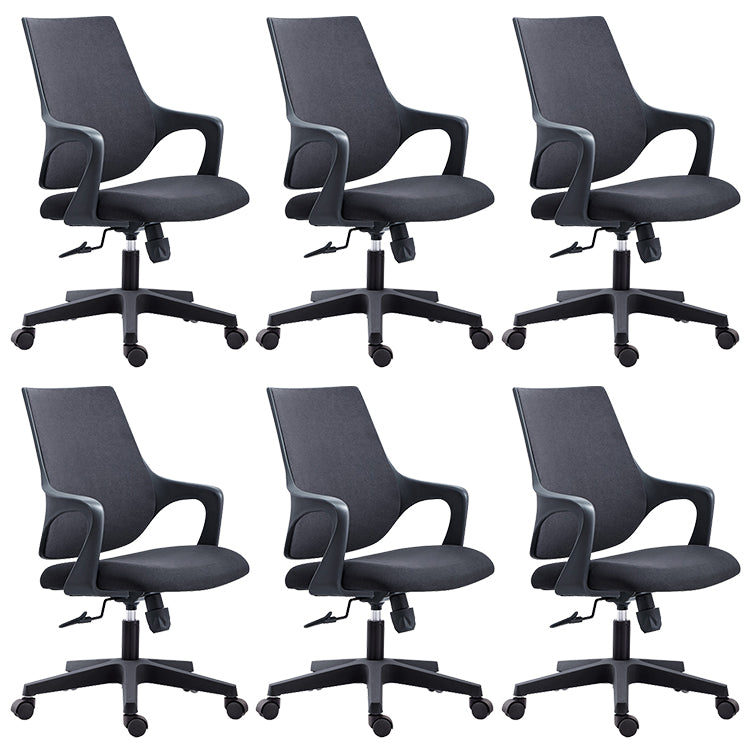 18 Inch Wide Office Chair Contemporary Upholstered Desk Chair Black 6 Piece Set Clearhalo 'furn' 'furn_office_chair' 'Furniture' 'Office Chairs' 'Office Furniture' 'office_chair' 6201307