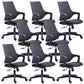 18 Inch Wide Office Chair Contemporary Upholstered Desk Chair Black 8 Piece Set Clearhalo 'furn' 'furn_office_chair' 'Furniture' 'Office Chairs' 'Office Furniture' 'office_chair' 6201310