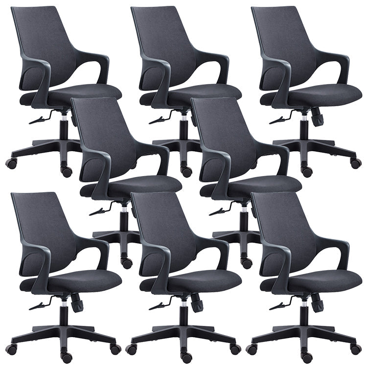 18 Inch Wide Office Chair Contemporary Upholstered Desk Chair Black 8 Piece Set Clearhalo 'furn' 'furn_office_chair' 'Furniture' 'Office Chairs' 'Office Furniture' 'office_chair' 6201310