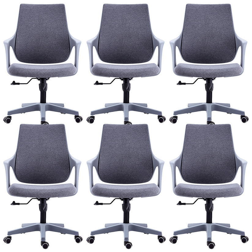 18 Inch Wide Office Chair Contemporary Upholstered Desk Chair Grey 6 Piece Set Clearhalo 'furn' 'furn_office_chair' 'Furniture' 'Office Chairs' 'Office Furniture' 'office_chair' 6201325