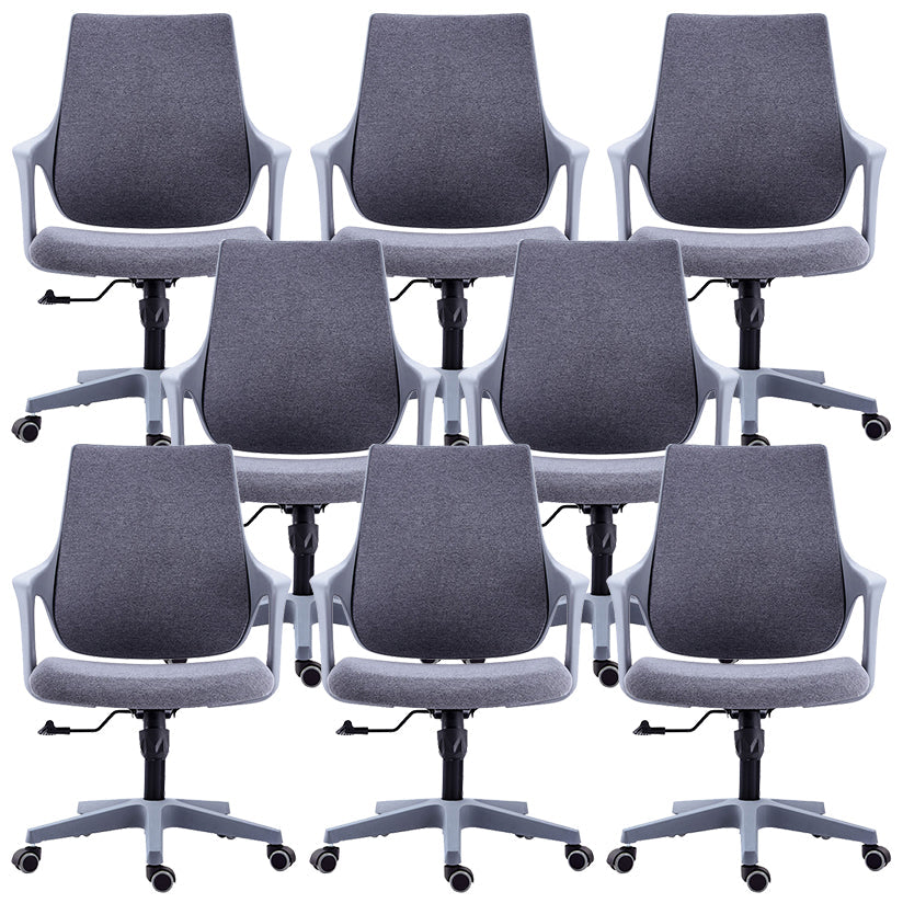 18 Inch Wide Office Chair Contemporary Upholstered Desk Chair Grey 8 Piece Set Clearhalo 'furn' 'furn_office_chair' 'Furniture' 'Office Chairs' 'Office Furniture' 'office_chair' 6201326