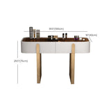 Glam Vanity Makeup Table Set Glass Top Dressing Table with Double Drawers Clearhalo 'Bedroom Furniture' 'furn' 'furn_makeup_vanities' 'Furniture' 'Makeup Vanities' 'makeup_vanities' 6201368