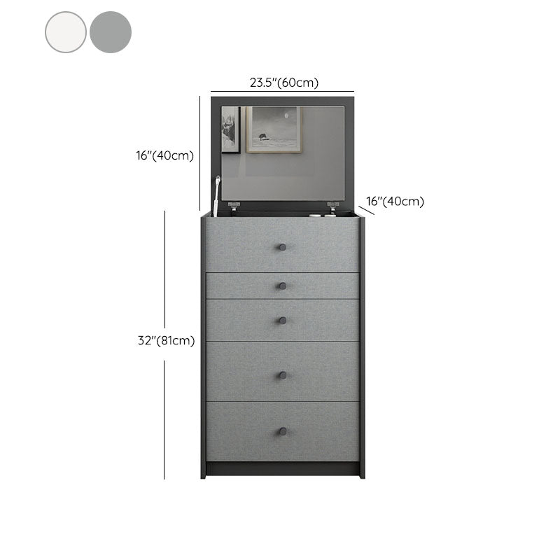 Vanity trucco con 5 cassetti di stoccaggio da 15,74 "largo cassettiera in legno