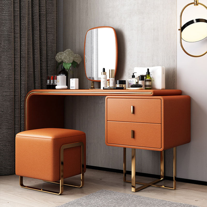 Glam Glam Faux Leather Vanity Dracks Table