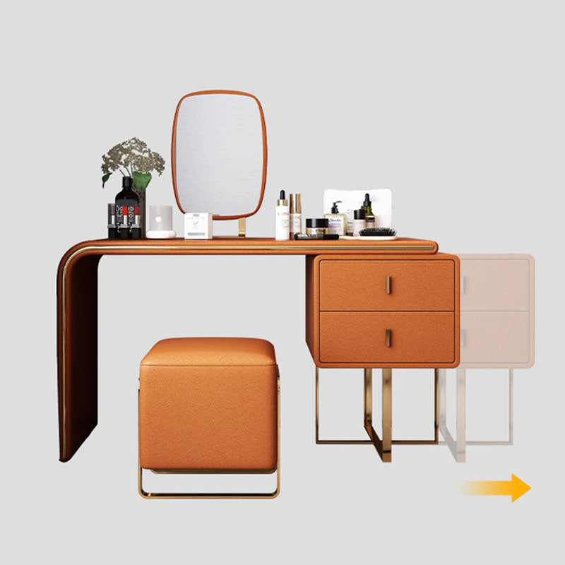 Glam Glam Faux Leather Vanity Dracks Table