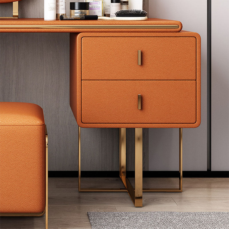 Glam Glam Faux Leather Vanity Dracks Table