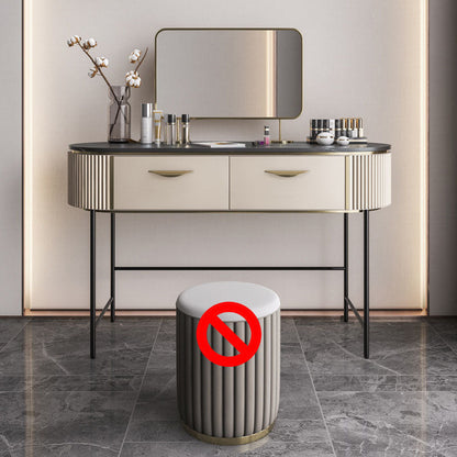 Contemporary Bedroom Double Drawers Metal Standing Make-up Vanity Makeup Vanity & Mirror Clearhalo 'Bedroom Furniture' 'furn' 'furn_makeup_vanities' 'Furniture' 'Makeup Vanities' 'makeup_vanities' 6201418