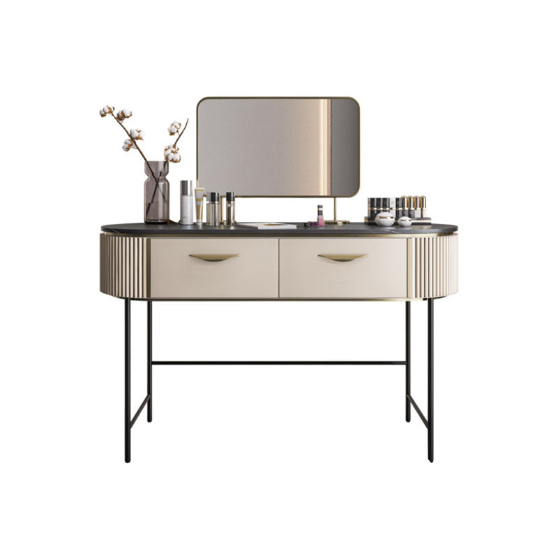 Contemporary Bedroom Double Drawers Metal Standing Make-up Vanity Clearhalo 'Bedroom Furniture' 'furn' 'furn_makeup_vanities' 'Furniture' 'Makeup Vanities' 'makeup_vanities' 6201428