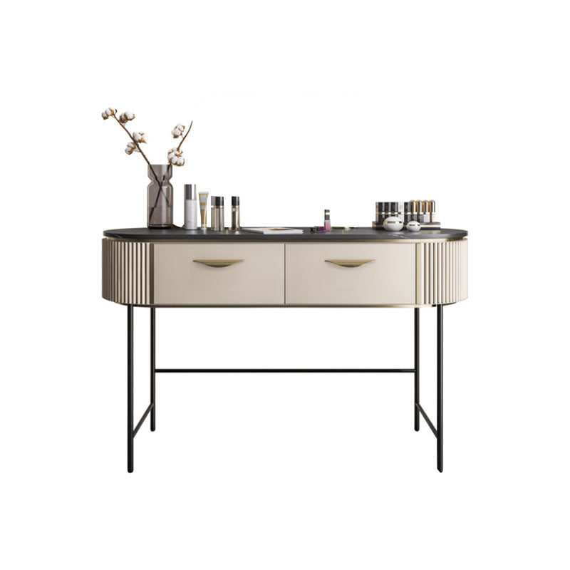 Contemporary Bedroom Double Drawers Metal Standing Make-up Vanity Clearhalo 'Bedroom Furniture' 'furn' 'furn_makeup_vanities' 'Furniture' 'Makeup Vanities' 'makeup_vanities' 6201429