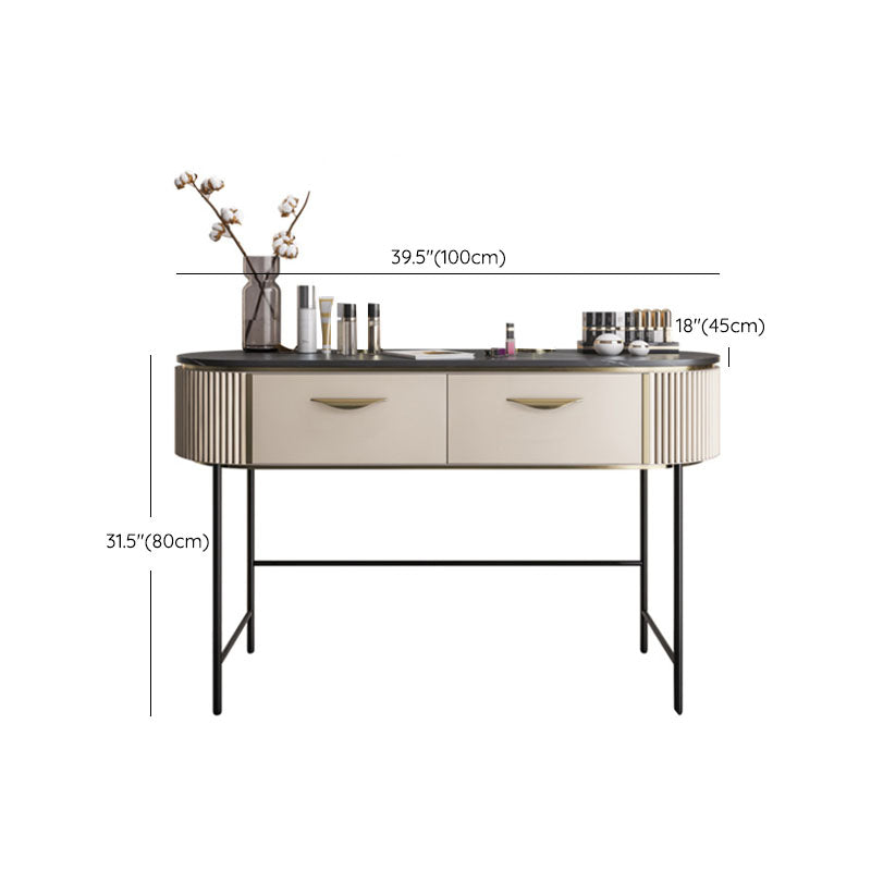 Contemporary Bedroom Double Drawers Metal Standing Make-up Vanity Clearhalo 'Bedroom Furniture' 'furn' 'furn_makeup_vanities' 'Furniture' 'Makeup Vanities' 'makeup_vanities' 6201432