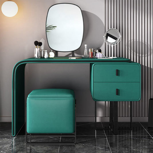 20.47 "brede make-up ijdelheid met 2 opbergladen faux lederen dressoir