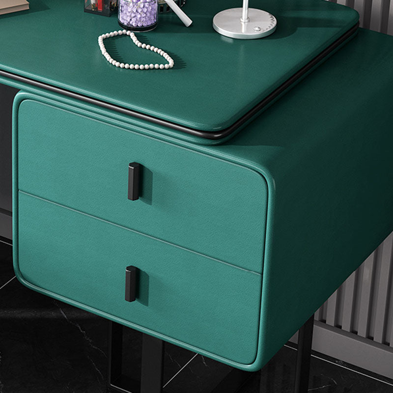 Vanité de maquillage de 20,47 "avec 2 tiroirs de rangement en faux cuir commode