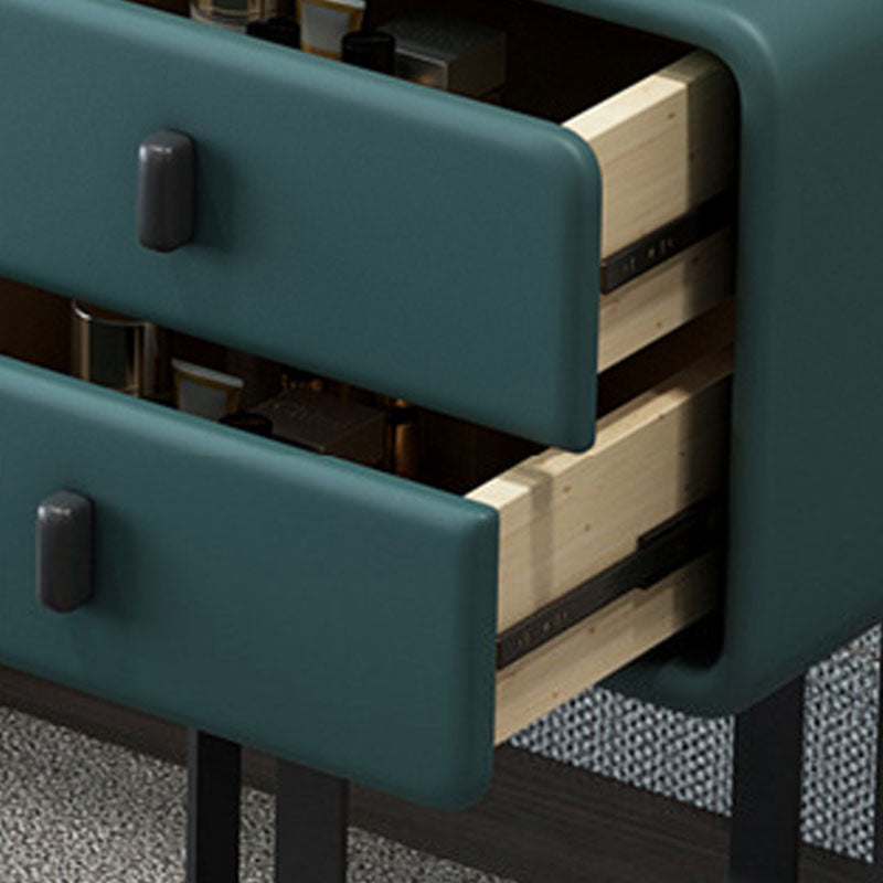 Vanité de maquillage de 20,47 "avec 2 tiroirs de rangement en faux cuir commode