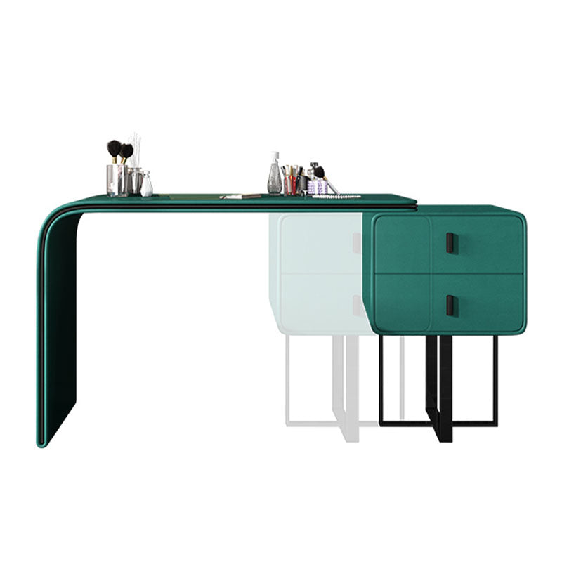 Vanité de maquillage de 20,47 "avec 2 tiroirs de rangement en faux cuir commode