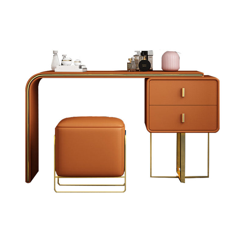 Vanité de maquillage de 20,47 "avec 2 tiroirs de rangement en faux cuir commode