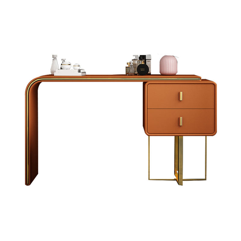 Vanité de maquillage de 20,47 "avec 2 tiroirs de rangement en faux cuir commode