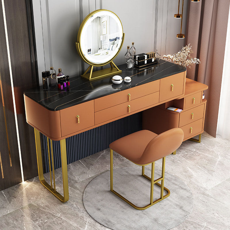 Dennenhout 7 laden dressoir met stenen top make-up ijdelheid voor bedroon