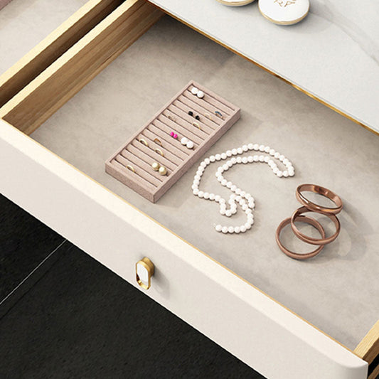 Lussuoso set di vanità set 2 cassetti di stoccaggio con base d'oro in bianco