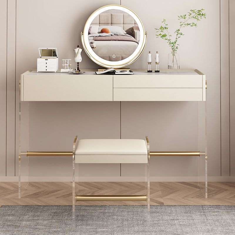 Vanity di trucco largo 15,74 "con 3 cassetti di stoccaggio Brive White Dresser