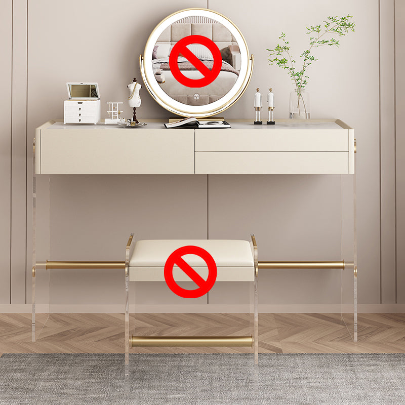 Vanity di trucco largo 15,74 "con 3 cassetti di stoccaggio Brive White Dresser