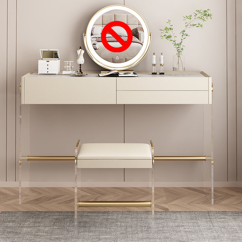 Vanity di trucco largo 15,74 "con 3 cassetti di stoccaggio Brive White Dresser