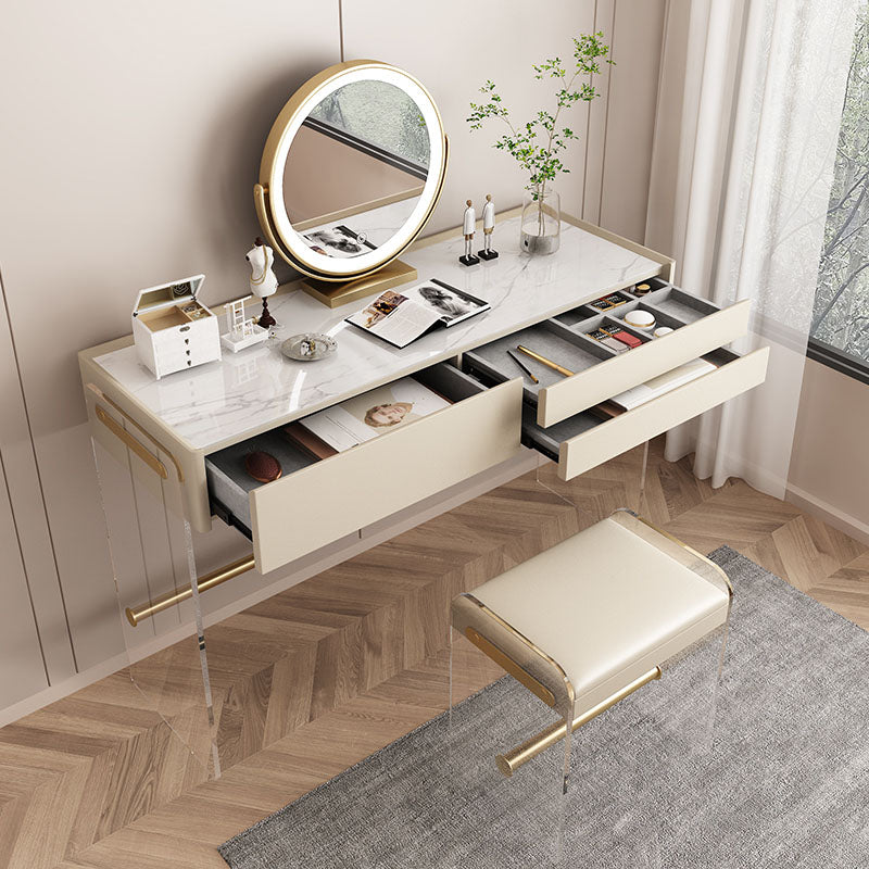 Vanity di trucco largo 15,74 "con 3 cassetti di stoccaggio Brive White Dresser