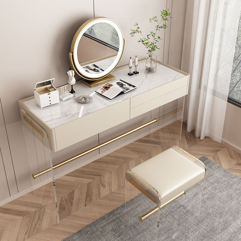 Vanity di trucco largo 15,74 "con 3 cassetti di stoccaggio Brive White Dresser