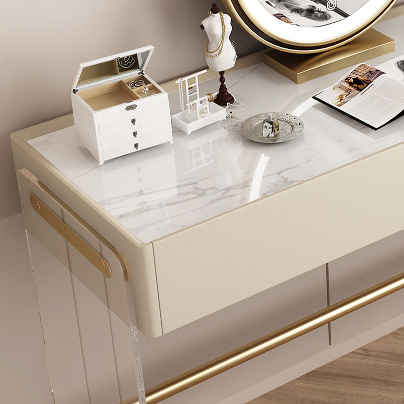 Vanity di trucco largo 15,74 "con 3 cassetti di stoccaggio Brive White Dresser