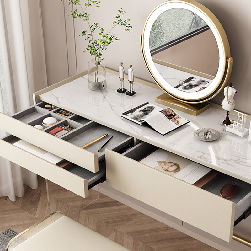 Vanity di trucco largo 15,74 "con 3 cassetti di stoccaggio Brive White Dresser