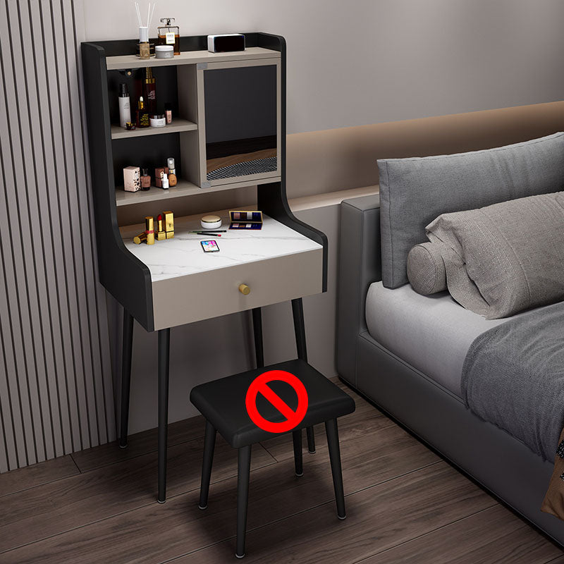 Ensemble de vanité moderne avec 1 tiroir et miroir et étagères de rangement