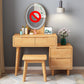 Table de vanité de caoutchouc scandinave avec tabouret et 4 tiroirs