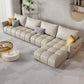 Nordic Pillows Square Arm Living Room Faux Leather Stationary Seating Khaki Right Clearhalo 'furn' 'furn_sectionals' 'Furniture' 'Living Room Furniture' 'Sectionals' 6201685