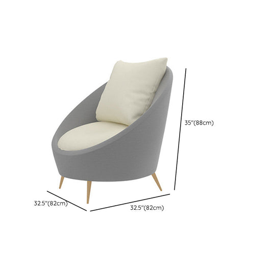 Contemporary Tight Back Curved Sofa with Pillow, Leather Tuxedo Arm Sofa